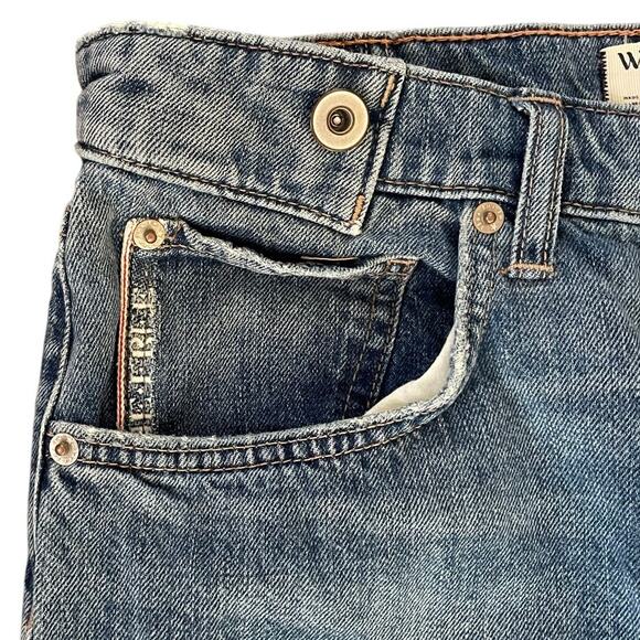 Free People We The Free Slade Slim Selvedge Cuffed Jeans Size 28 Boho Relaxed - Picture 4 of 10